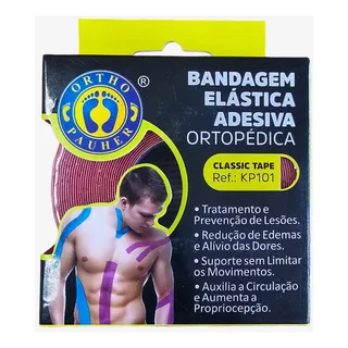 Bandagem Elástica Kinesio Pauher Classic Tape Cor Vermelho