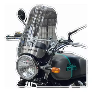 Parabrisas Moto Royal Enfield Interceptor 650 Con Chapa Inox