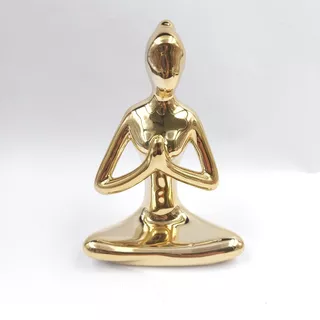 Estatueta De Resina Mulher Pose Yoga Meditação Mão Junta