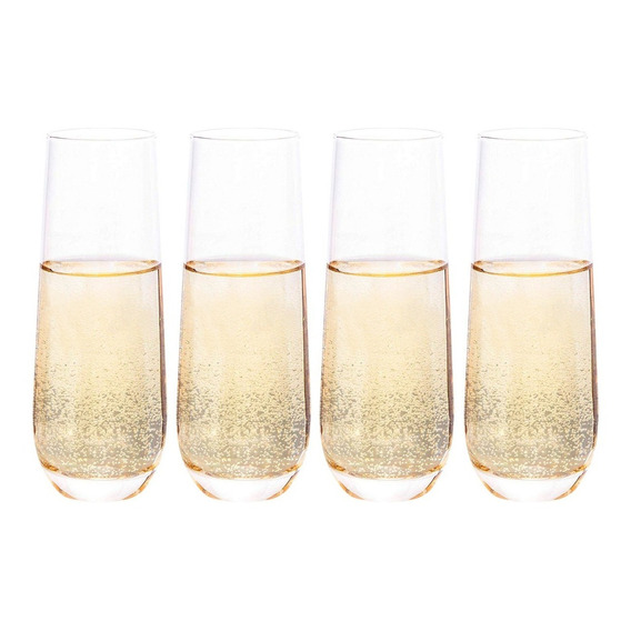 Set De 4 Vasos Para Champagne Espumante Glasso