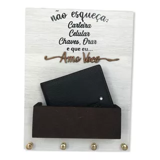 Organizador Porta Chaves Carteira Orar Suporte Carta Mdf 