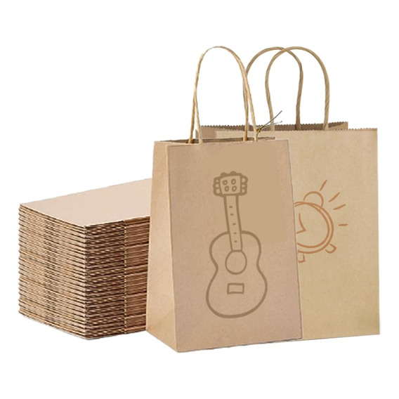 50pz Bolsas Regalo Papel Kraft Bolsas Ecológicas Decorativas