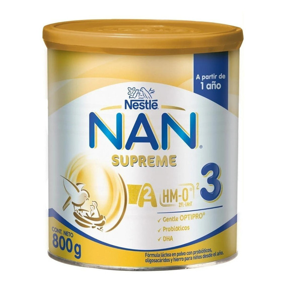 Leche de fórmula en polvo Nestlé Nan Supremepro 3 en lata de 800g a partir de los 12 meses