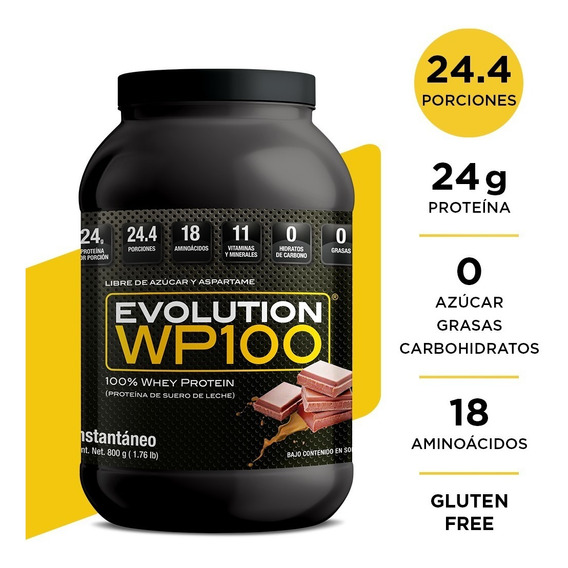 Evolution Proteina Suero De Leche Whey Wp100 800g Chocolate