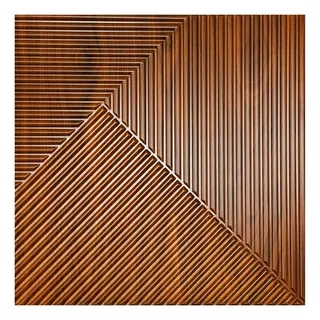 12 Paneles Decorativos 3d Pvc Madera Caoba 3m2 + Pegamento