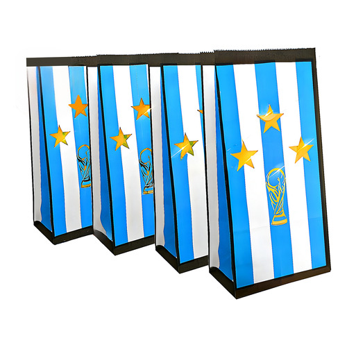 Bolsitas De Papael De Argentina Copa Del Mundo X10u Color Celeste Argentina Campeon