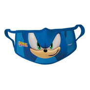 Máscara De Tecido Lavável Sonic Infantil Oficial 3-6 Anos