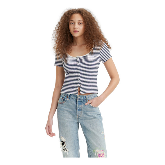 Polo Mujer Snap Front Top Azul Levis A4784-0006