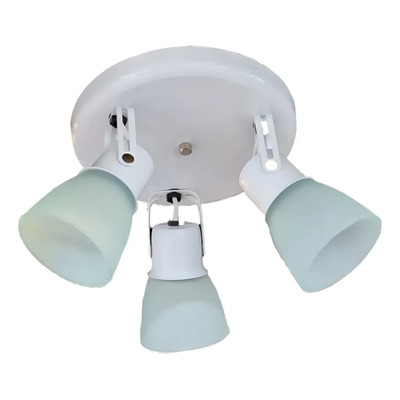Plafon Spot 3 Luces Circular Con Tulipa Satinada