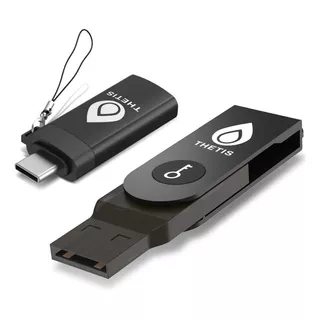 Llave De Seguridad Usb Thetis Fido U2f Con Adaptador Tipo C