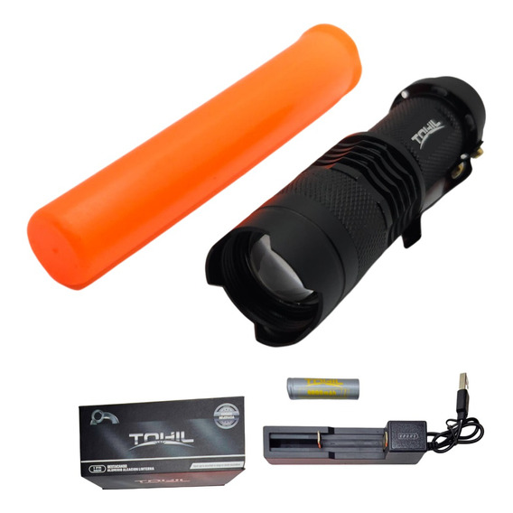 Lampara Led Recargable Usb Baston Antorcha Trafico Naranja