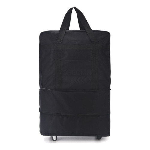 Bolso Negro Expandible Check In Tamaño Grande 5 Ruedas