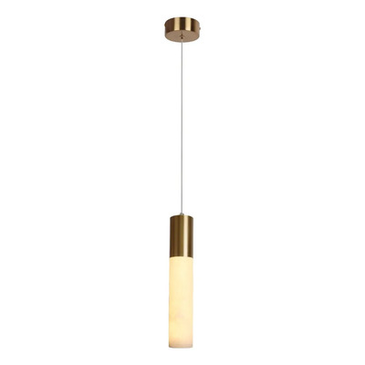 Colgante Sena Alabastro Natural 32cm Bronce Led  Bronce