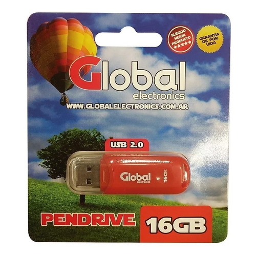 Pendrive Global Electronics Capuchón PEN2-16GB 16GB 2.0 rojo