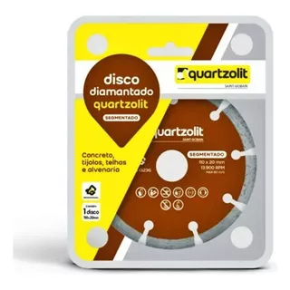 Disco Diamantado Segmentado 110mmx20mm - Quartzolit