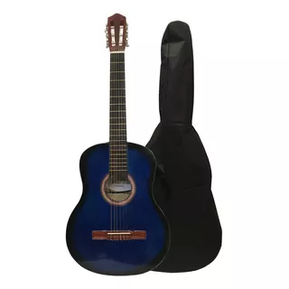 Guitarra Criolla De Estudio Cg100 Sunburts + Funda Color Azul