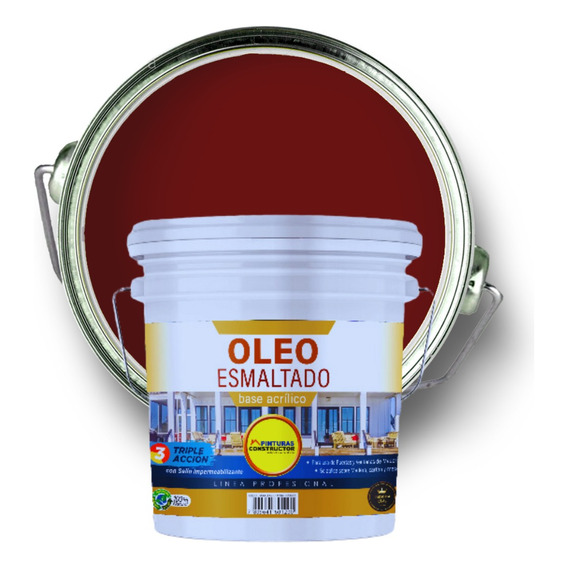 Oleo Esmaltado, Acrílico Rojo Colonial Gálon 4lts