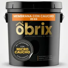 Membrana En Pasta Caucho Goma Obrix Techos Muros 20kg Acabado Mate Color Blanco