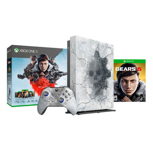 Microsoft Xbox One X 1TB Gears 5 Limited Edition Bundle  color artic blue