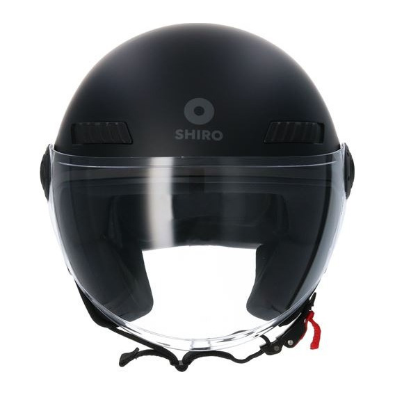 Casco Moto Abierto Shiro Sh-62 Negro Brillo Tipo Jet