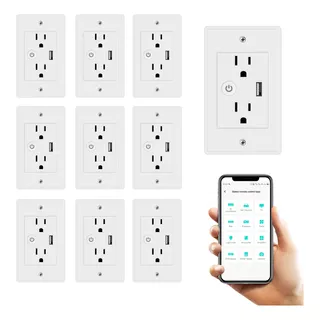 Tomacorriente Inteligente Contacto Duplex Wifi Rec-06-10pzs