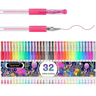 32 Lapiceros Gel Glitter Neon+clasicos Boligrafos 40% +tinta