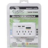 Protector 3 Tomas + 2 Usb 15amp Mutiproposito Classic Lux