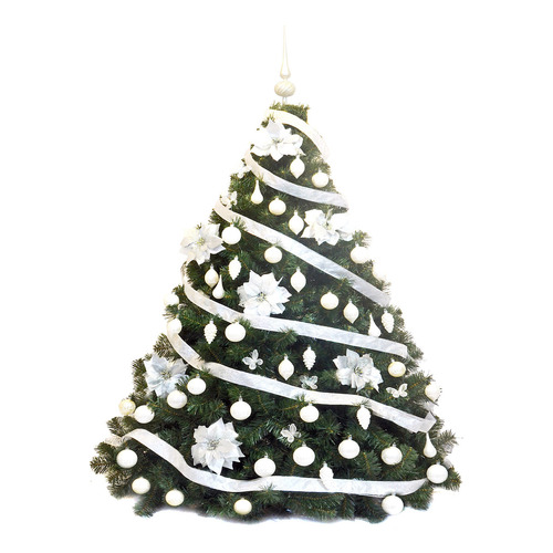 Árbol De Navidad Bariloche 1,80 Con Adornos Plata. El Mejor! Color Plata