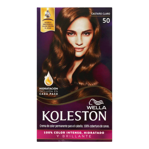 Kit Tinta Wella  Koleston Coloración en crema tono 50 castaño claro para cabello