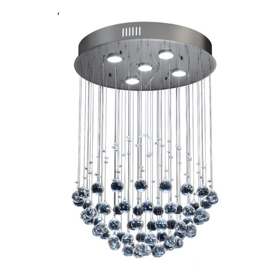 Colgante Esfera Cairel 5 Luces Gu10 Apto Led 50cm G13 Tz  Cromo Cairel