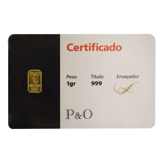 Lingote 1gr De Oro 24k Certificado
