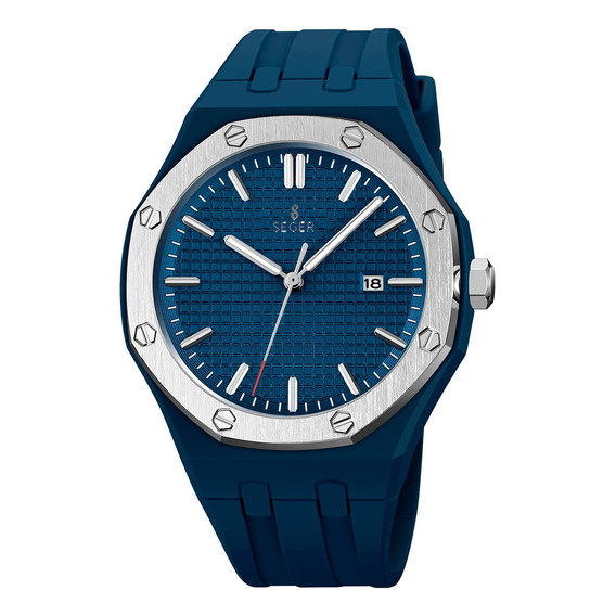 Reloj Hombre Seger 9299 Original Elegante Sport Silicona Color de la malla Azul