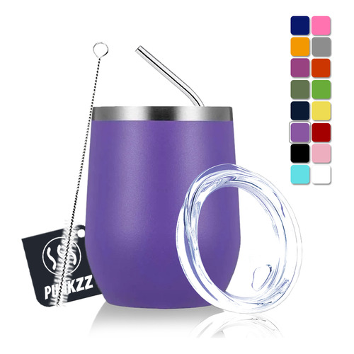 Vaso Termico Vino Café Te 12oz Acero Inoxidable W/calor/fr