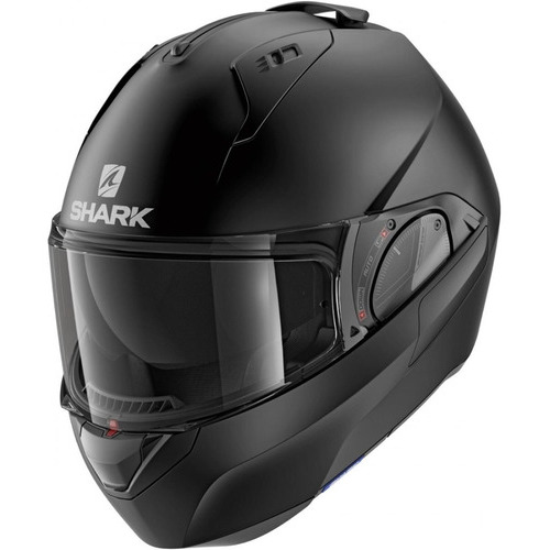 Casco Para Moto Abatible Shark Evo Es Blank Lente Interno Color Negro Tamaño del casco S