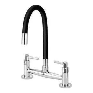 Torneira Misturador Gourmet Preto Flexivel Cozinha Pia Mesa