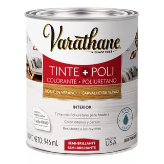 Tinte+poliuretano Para Madera Semi Brillante Varathane 946ml Color Roble Verano