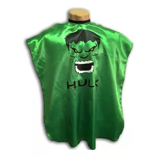 Capa P/ Corte De Cabelo Infantil Estampada Barbeiro Hulk