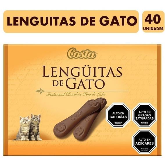 Chocolate Lengüitas De Gato, De Costa - (caja De 120 Gramos)