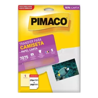 Papel Carta Transfer Pimaco 7075 P/ Tecidos Claros 5 Folhas Cor Branco