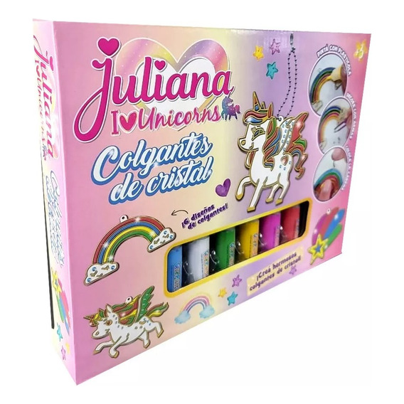 Colgantes De Cristal Juliana I Love Unicorn Decora Crea Full