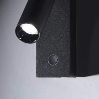 Aplique Led Elfq-ap-ng Móvil Negro 3000k Diseño Gmg 