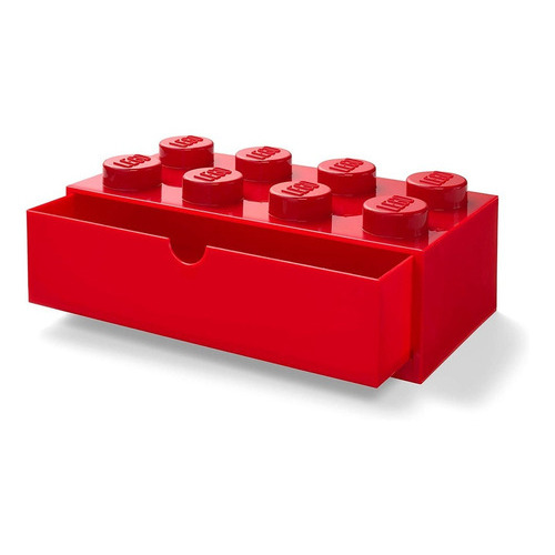 Lego Contenedor Cajon Desk 8 Bloque Apilable De Escritorio Color Rojo
