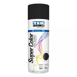 Tinta Em Spray Super Color 350ml Preto Fosco Tekbond