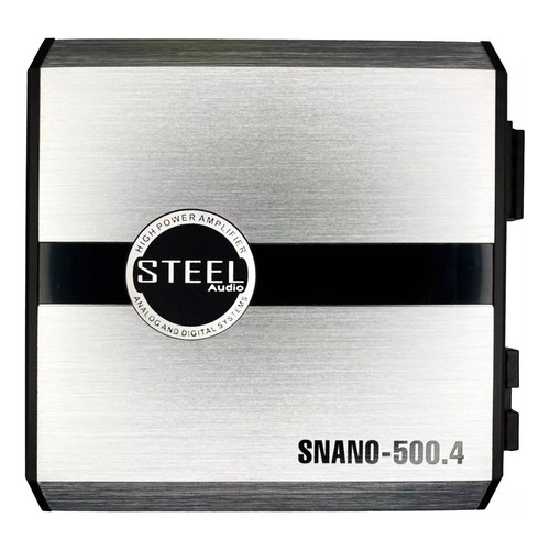 Amplificador Steel Audio Snano-500.4 4 Canales Color Plateado