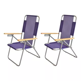 2 Sillones De Jardin Exterior Reposera De Playa 5 Posiciones