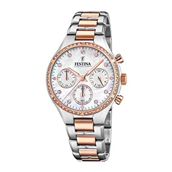 Reloj Festina F20403/1 Acero Combinado Dama Cronografo