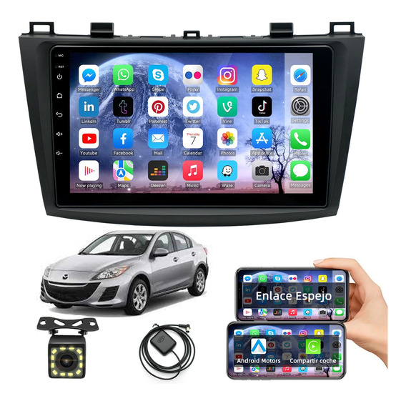 Autoestéreo Android 2+32g Carplay Ips Para Mazda 3 2011-2019