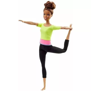 Boneca Barbie Articulada Morena Top Yoga Asha Made To Move