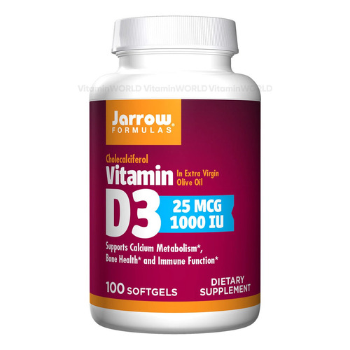Jarrow Formulas, Vitamina D3, Colecalciferol, 25 Mcg (1000 Ui), 100 Cápsulas Blandas, Una Proteína Estructural Importante En Los Huesos Y Respalda Una Respuesta Inmunitaria Saludable.