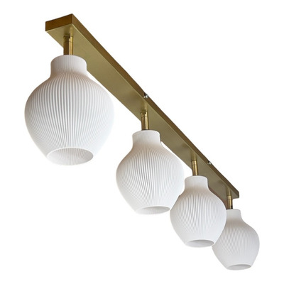 Aplique 4 Luces Tulip 3d Dorado Deco Moderno Apto Led Lmp